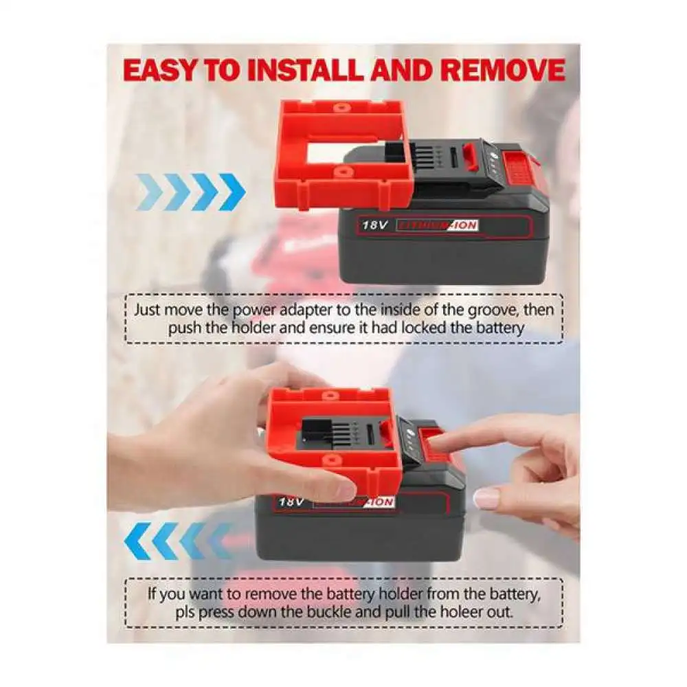 Red Abs Battery Mount For Einhell Power Tool Organizer Wall Hanger Storage Dock Station Rack Desk Space Saver Holder