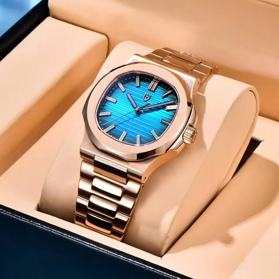 PAGANI تصميم جديد الرياضة أناقة ساعة ميكانيكية الفولاذ المقاوم للصدأ مضيئة رجل ساعة الياقوت النورس ST16 Movt ساعات رجالية