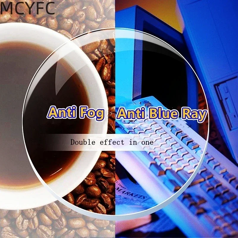 MCYFC Anti-Fog and Anti-Blue Lenses 1.56/1.61/1.67/1.74 Thin HMC Coating Optical Prescription Myopia Hyperopia Astigmatism Lens