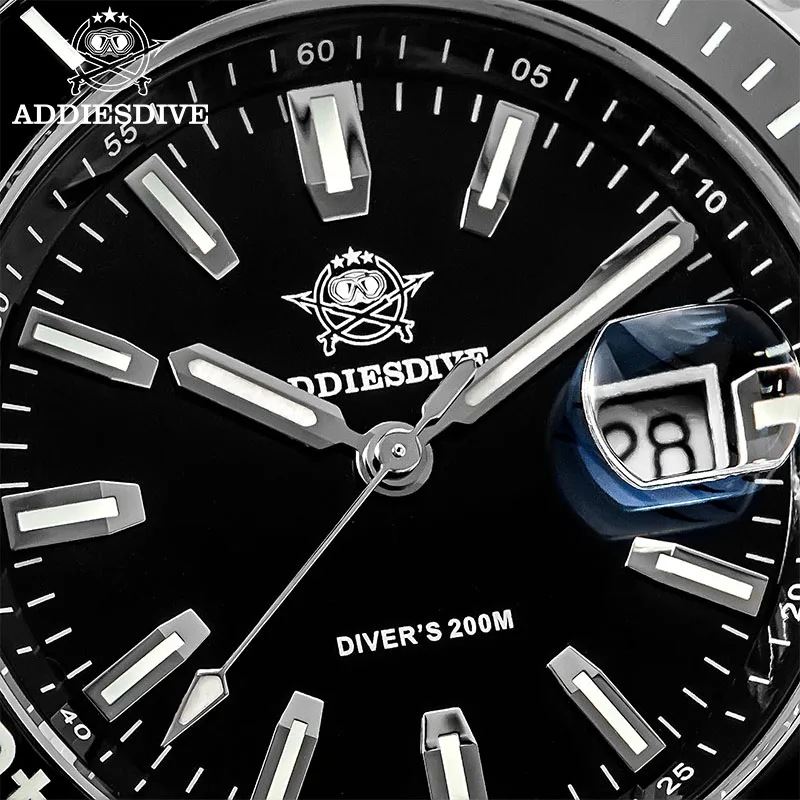 

ADDIESDIVE Stainless Steel Watch for Men Waterproof Watches Super Luminous Diving Waterproof Quartz Watches AD2510 Reloj Hombre
