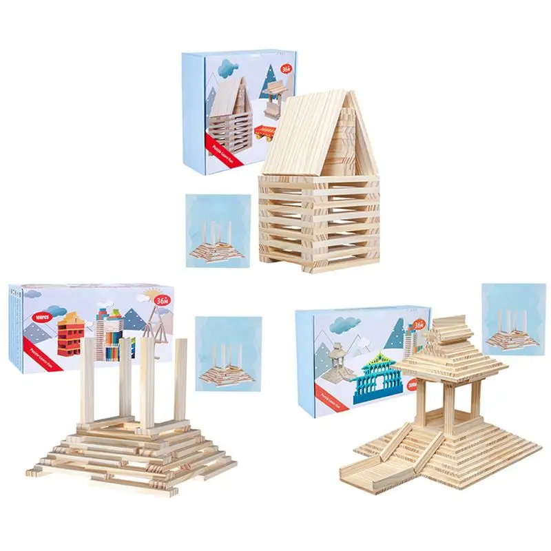 Juego de bloques de construcción de madera, bloques apilables de madera ligeros, bloques de construcción ensamblados seguros, juguetes de aprendizaje Montessori para niños, regalos