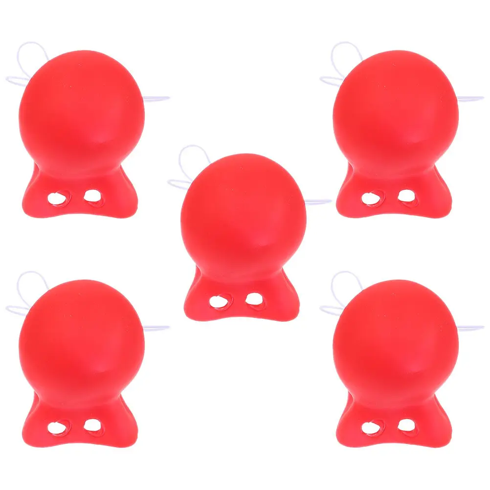 5Pcs Red Clown Nose Props Compact Sponge Design Fun Photo Booth Accessory for Birthday Wedding Party Costume Dress Up Circus