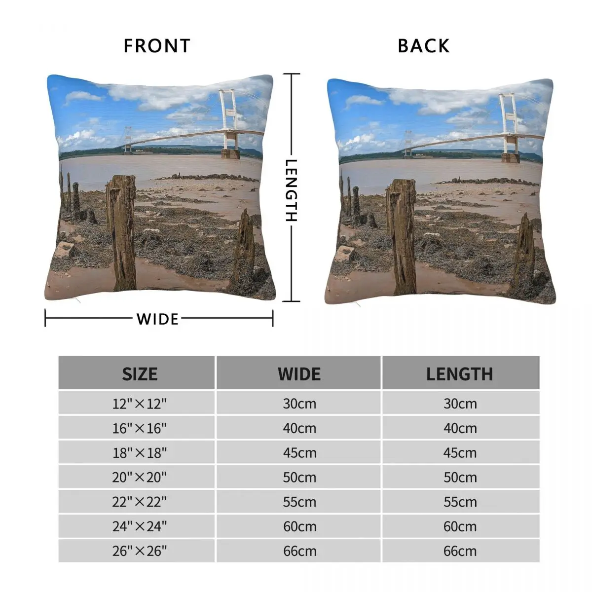Severn Bridge Pillowcase Polyester Linen Velvet Pattern Zip Decor Pillow Case Room Cushion Cover 45x45