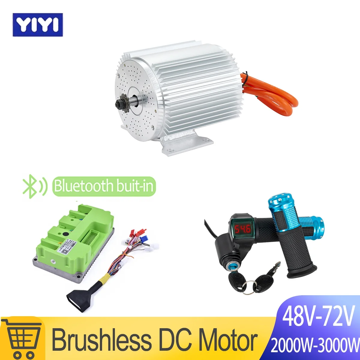 

3000W 72V Motor Electric Go Kart Kit 2000w Ebike Conversion Kit Brushless Motor High Speed BLDC Razor Upgrade ATV Parts