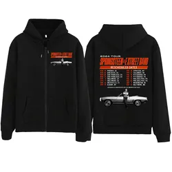 Bruce springsteen e e street 2024 tour zíper hoodie harajuku pulôver topos moletom streetwear fãs presente unisex