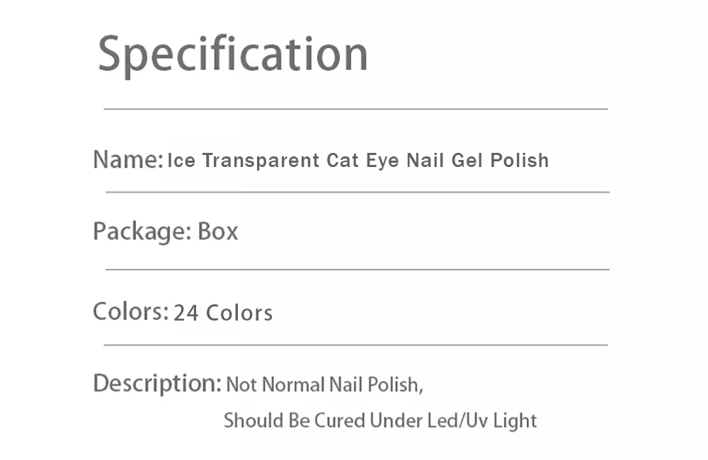 Vendeeni 24 Farben/Set Jelly Transparenter Kristall-Katzenaugen-Gel-Nagellack Magnetischer Katzenaugen-UV-Soak-Off-Gel-Lack mit Display – Detail 11
