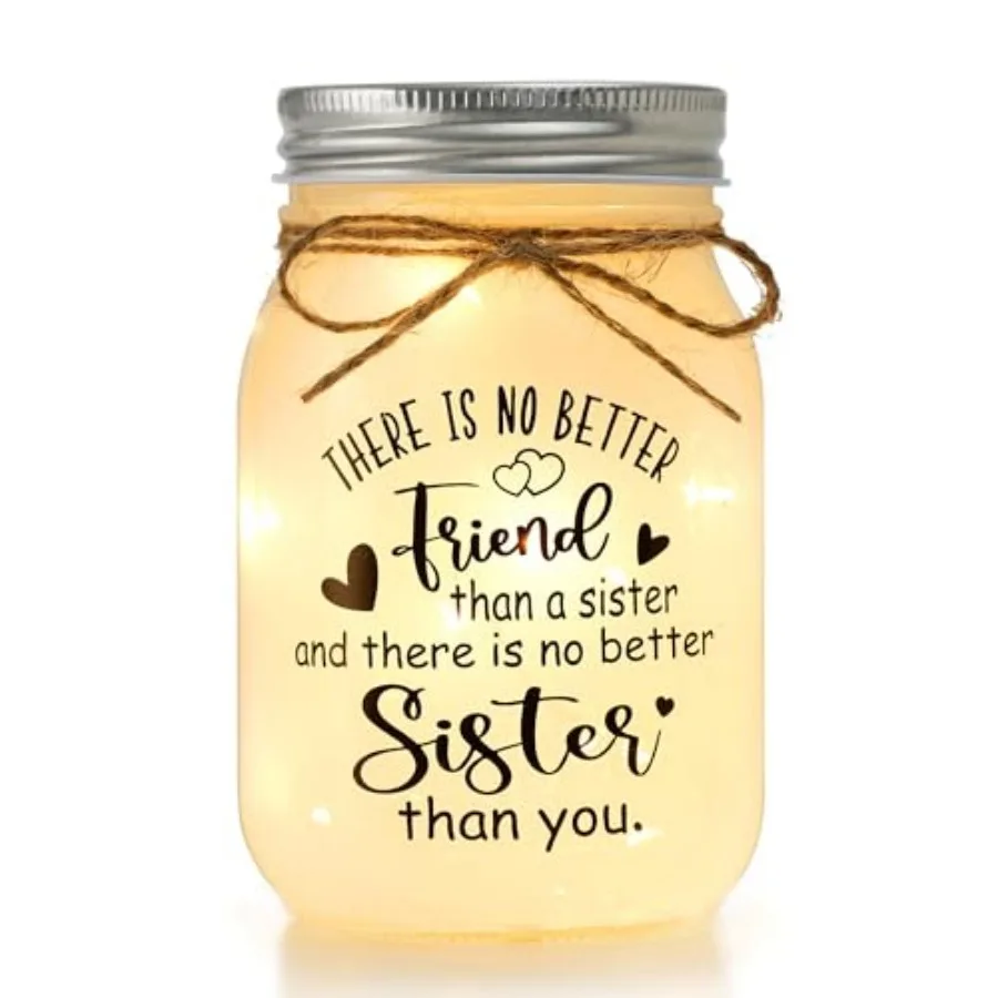 

s Gifts from - Mason Jar Night Light with 10 Warm Lights, s Birthday Gift for Women, Christmas Gift from Brother