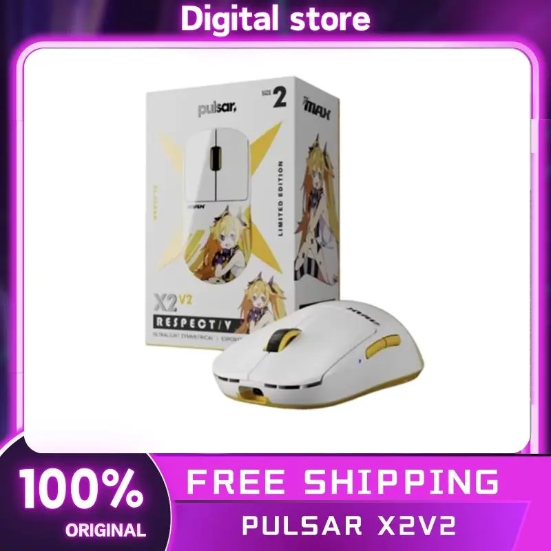 Pulsar Djmax Respect V X2v2 Medium Mouse Paw3395 4 Khz Custom Lightweight Gaming Mice Dual Mode Wireless Mouse Game Accessories