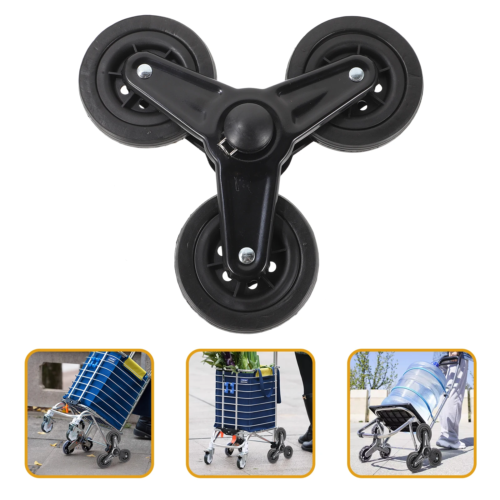 Ruedas de cristal de acero inoxidable, carrito de equipaje con ruedas triangulares de alta resistencia, escalada de escaleras, carrito de hierro estable resistente al desgaste duradero