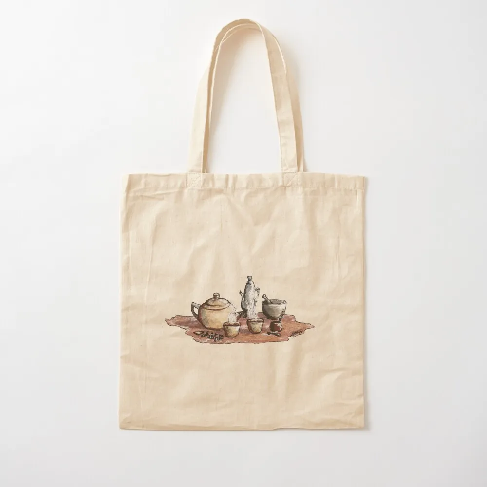 Tea Therapy Chai Tea Set Tote Bag woman shopping bag cute pouch bag eco pack