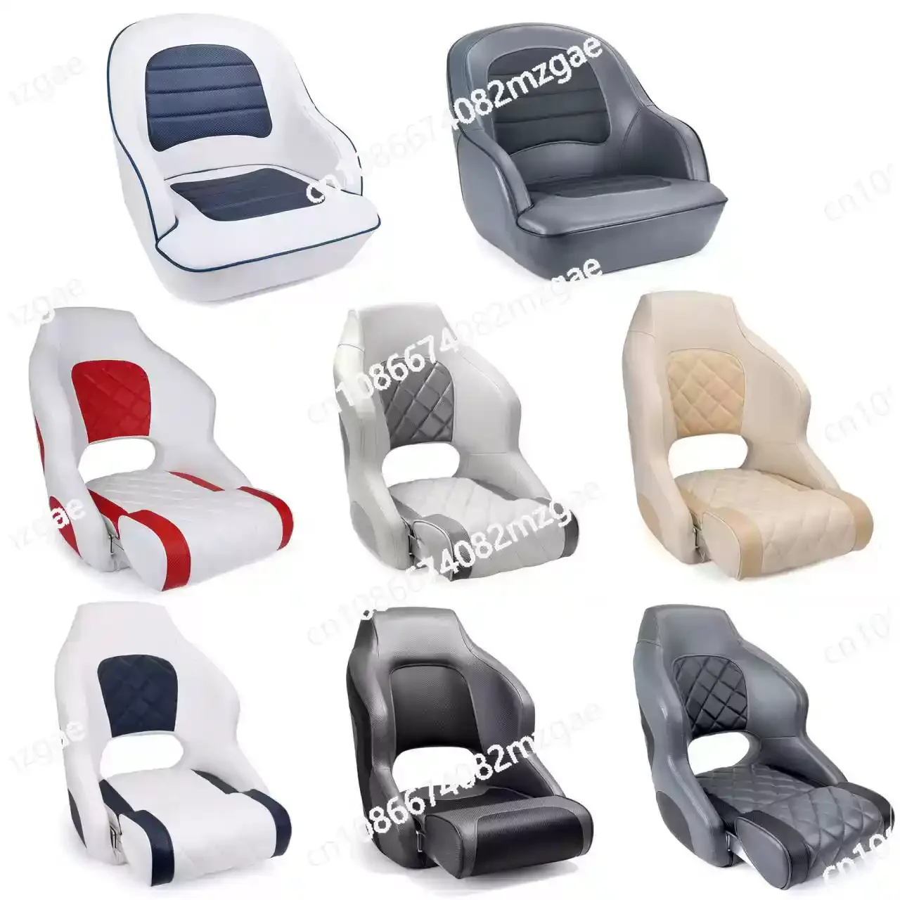 Black Marine Vinyl Pro Casting Deck Seat Folding, Fishing Bay Boat Bucket Chair for Yacht and Marine Vessel Use