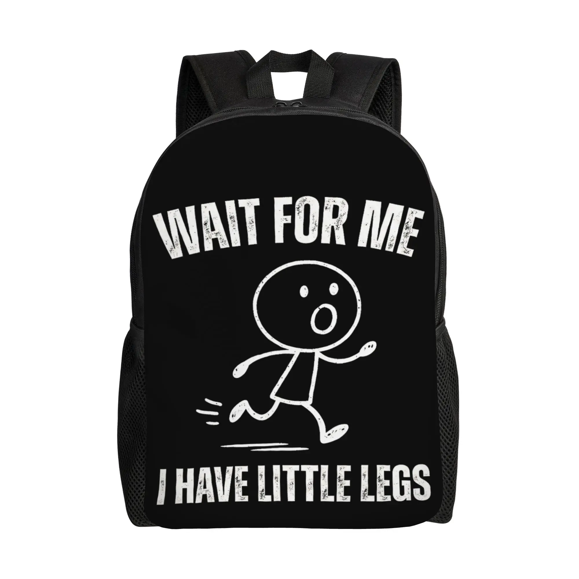 

Рюкзак повседневный унисекс с забавным мемом «Жди меня, у меня маленькие ноги» для школы, работы, бега, ноутбука, подарок
