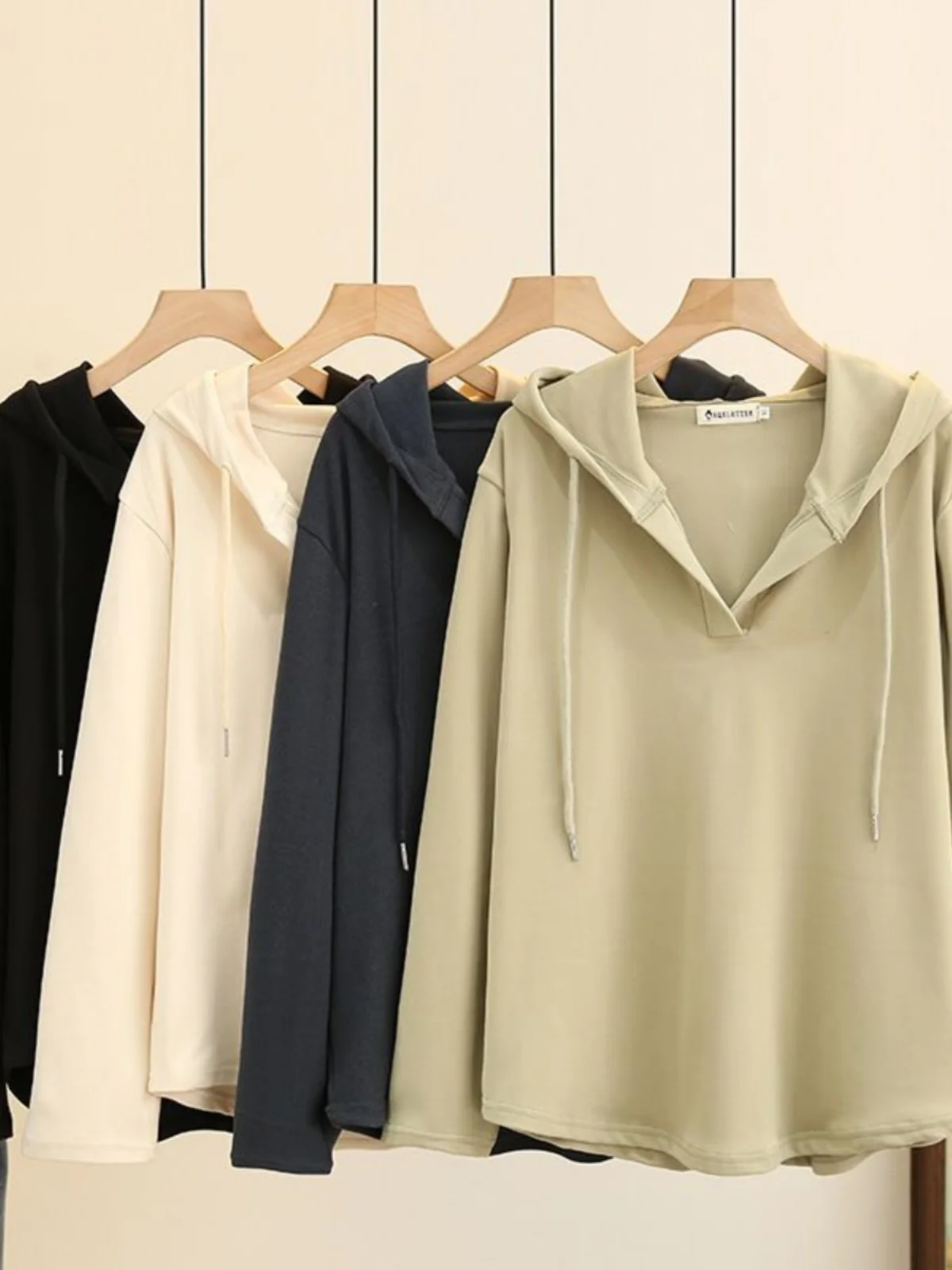 

plus Size Hoodie Women's Long Sleeve Loose Casual Dervo Sweatshirt Autumn Winter High Waist Korean Style Color Commute ...