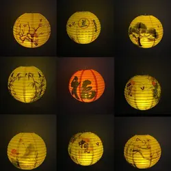 1Pc 30cm Printed Flower Round Paper Lantern Wedding Birthday Party Decorations Chinese Japanese Festival Paper Lantern Supplies