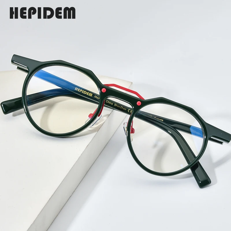 HEPIDEM Acetate Glasses Frame Women Brand Design Cat Eye Eyeglasses Men Japanese Handmade High-Quality Eyewear Spectacles 9380