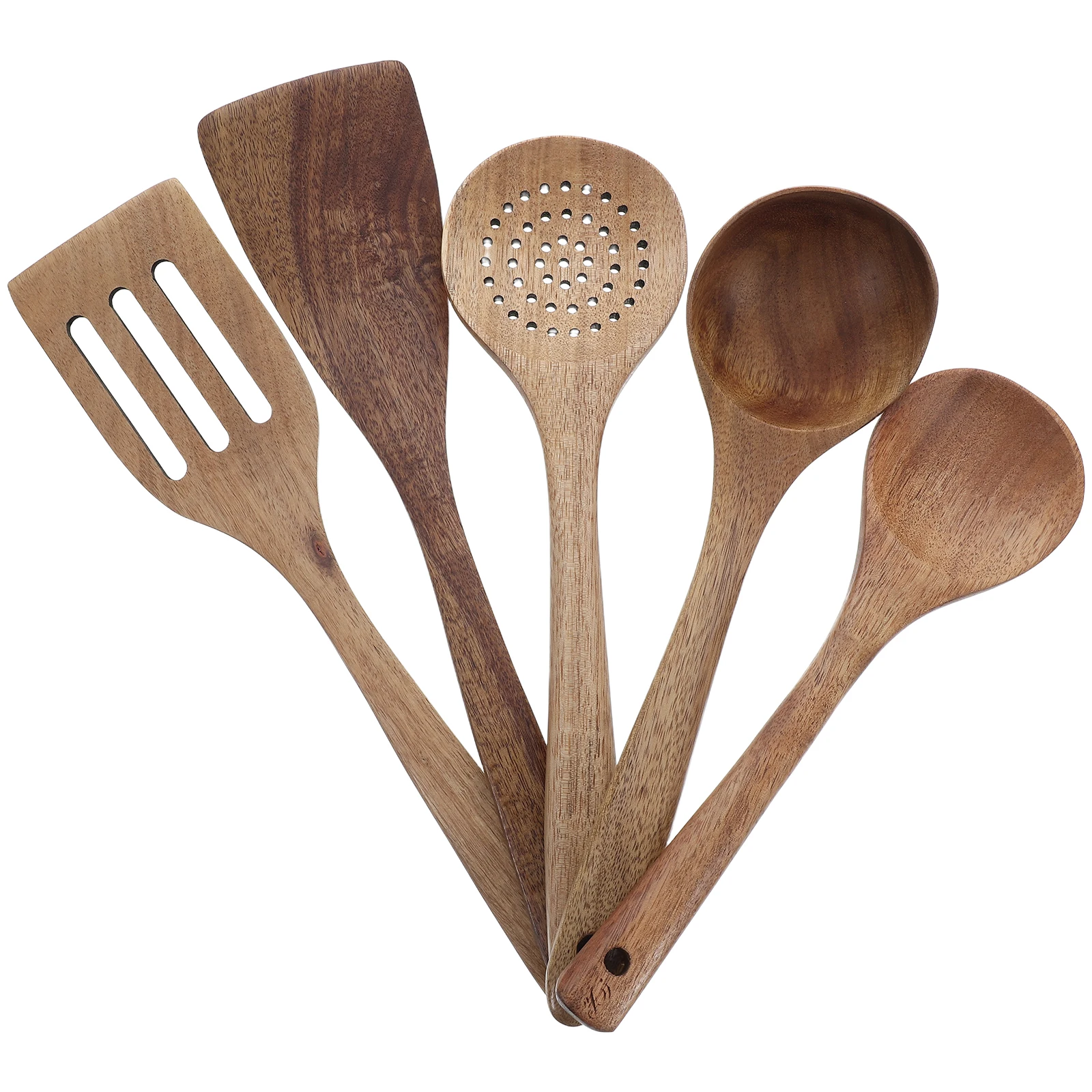 

1 set Natural Wooden Cooking Utensils Set Nonstick Cookware Safe Heat Resistant Spoons Spatulas Ladle Kitchen Tools Wood