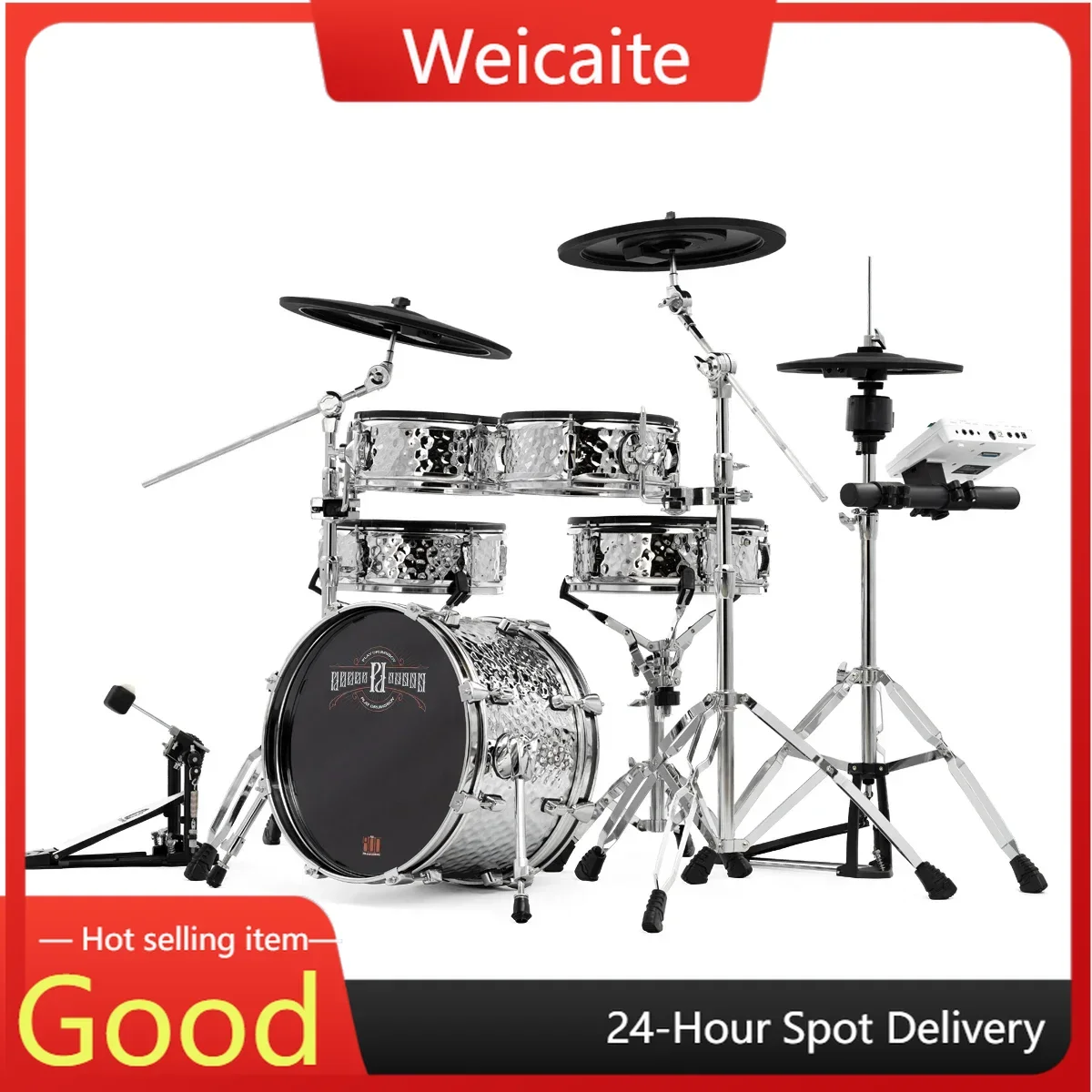 PDX800 top quality metal five drum independent suspension system, reticulated drum head electronic instrument 5 drums 3 cymbals