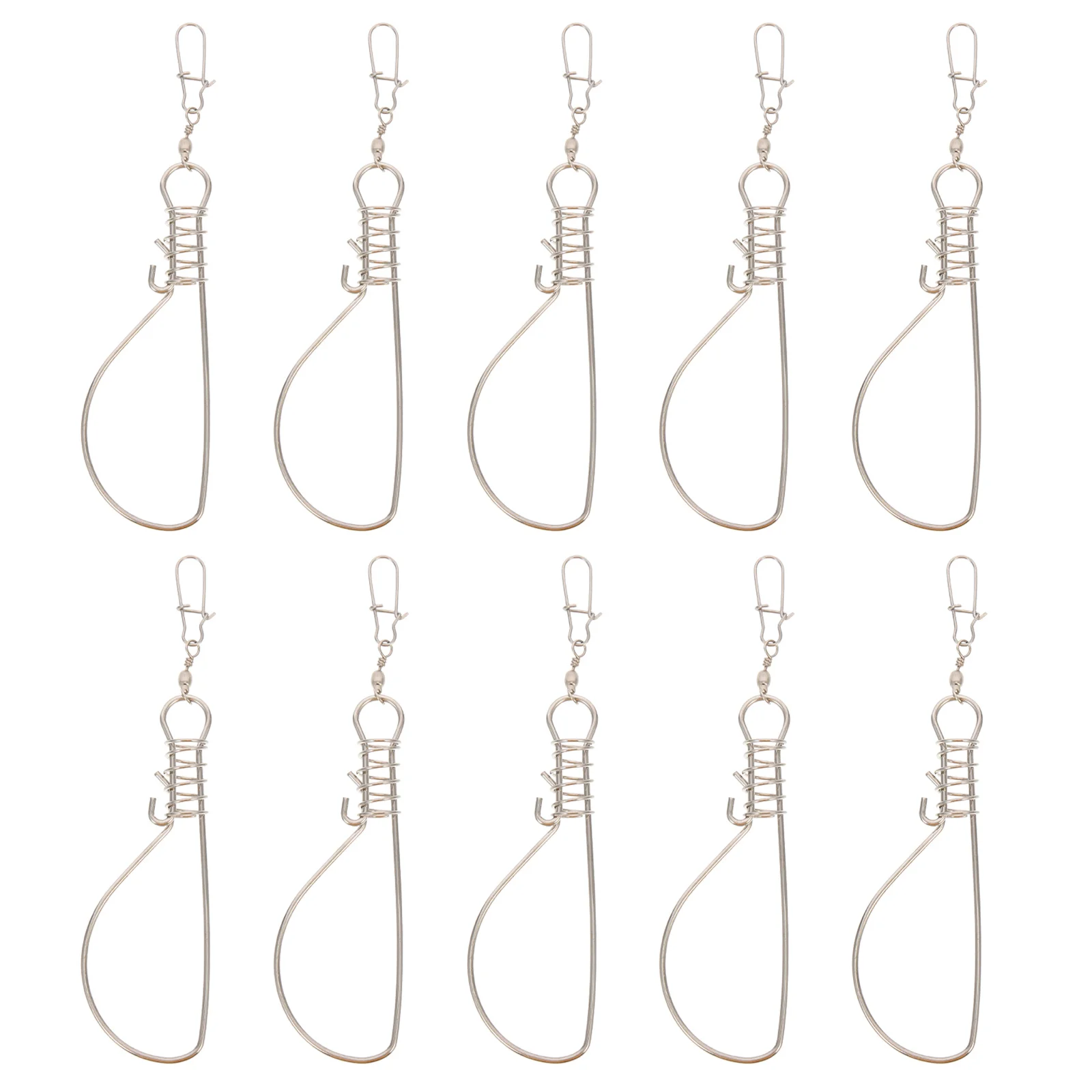 

10pcs Stainless Buckle Durable Spring Metal Fish Lock Fishing Fish Lock Device Tool Live Portable Clip