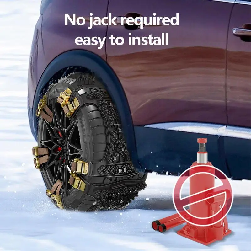 Car Snow Chains Anti-skid Double Buckle Tire Traction Chain for Mud Ice Roadway Safety Winter Tire Snow Snap Skid Wheel Chains