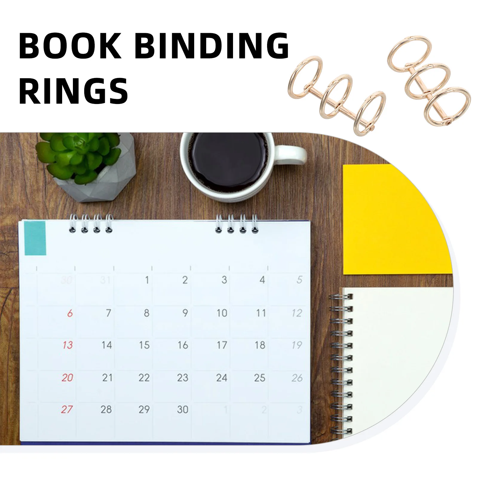 Anneaux de reliure de calendrier en métal, 2 pièces, anneaux à feuilles mobiles pour bricolage, carnet de notes, Album Photo, journal de voyage, accessoires de reliure pratiques