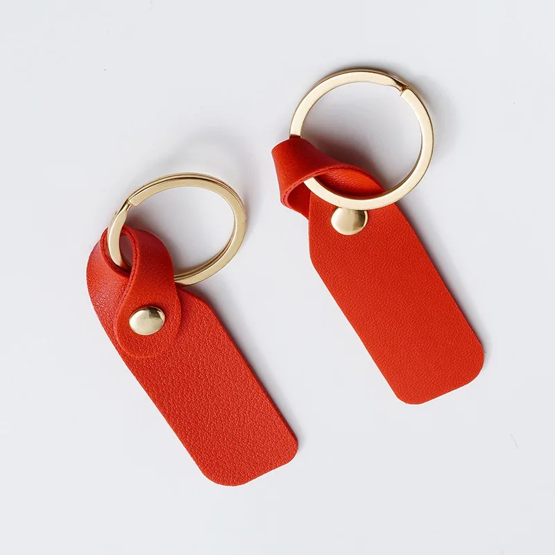 Personalized Key ChainsCustomized LOGO Keychain Blank Cute PU Keychain Laser Engrave Car Keyring Leather Pendant