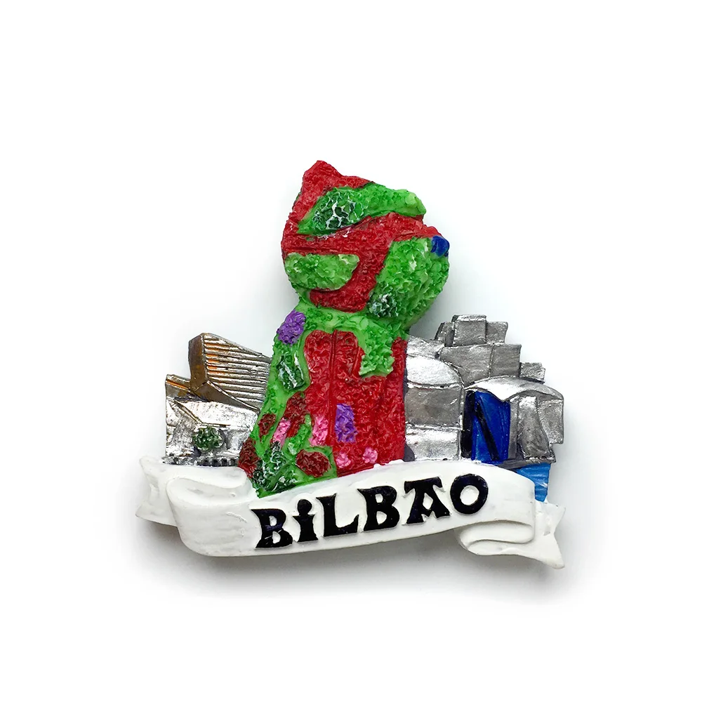 

Bilbao 3D Resin Fridge Magnet - Spain Cultural Souvenir with Strong Magnet for Home Decoratio