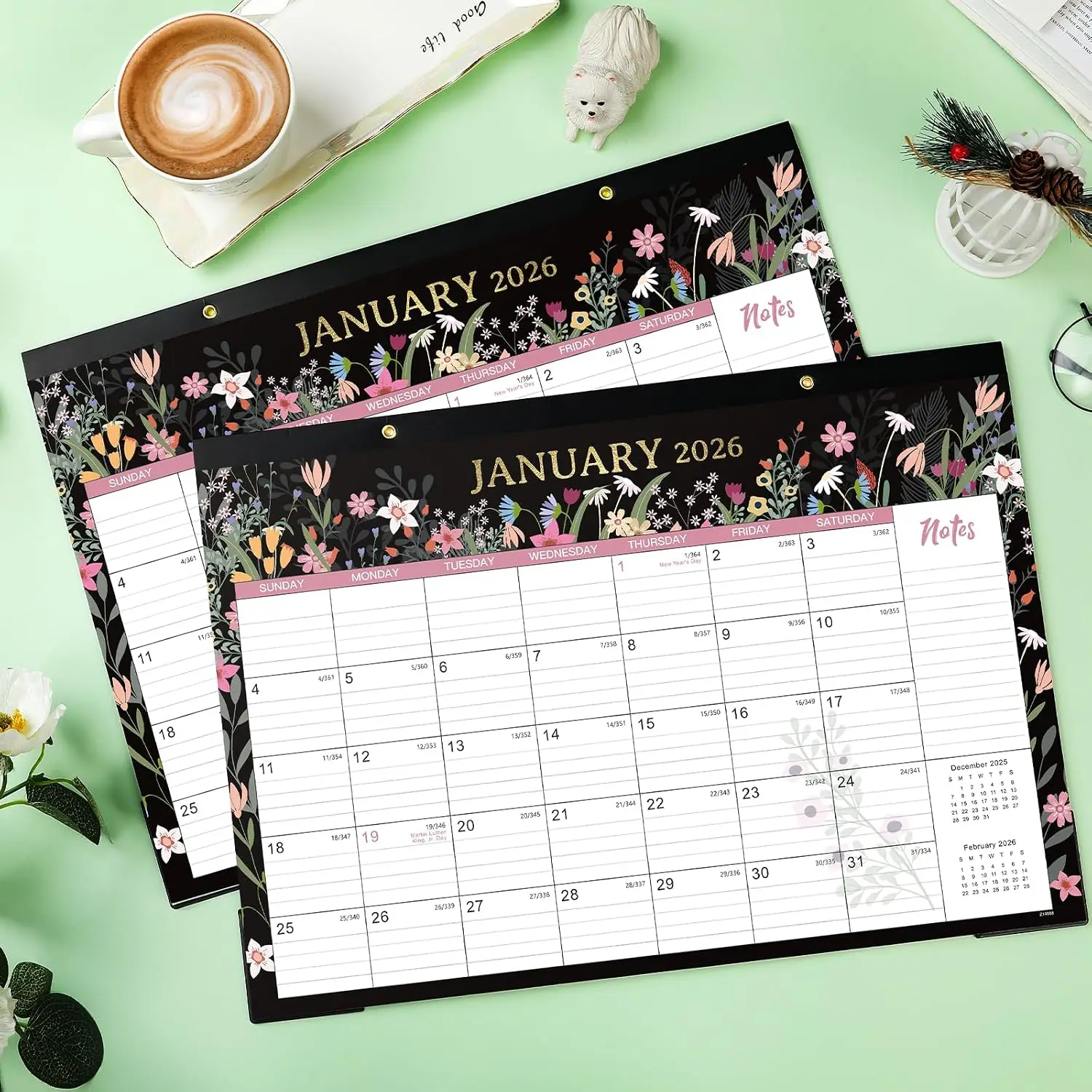 2026 Desk Calendar - Desk Calendar 2026, January - December, 12'' x 17'', with Large Ruled Blocks