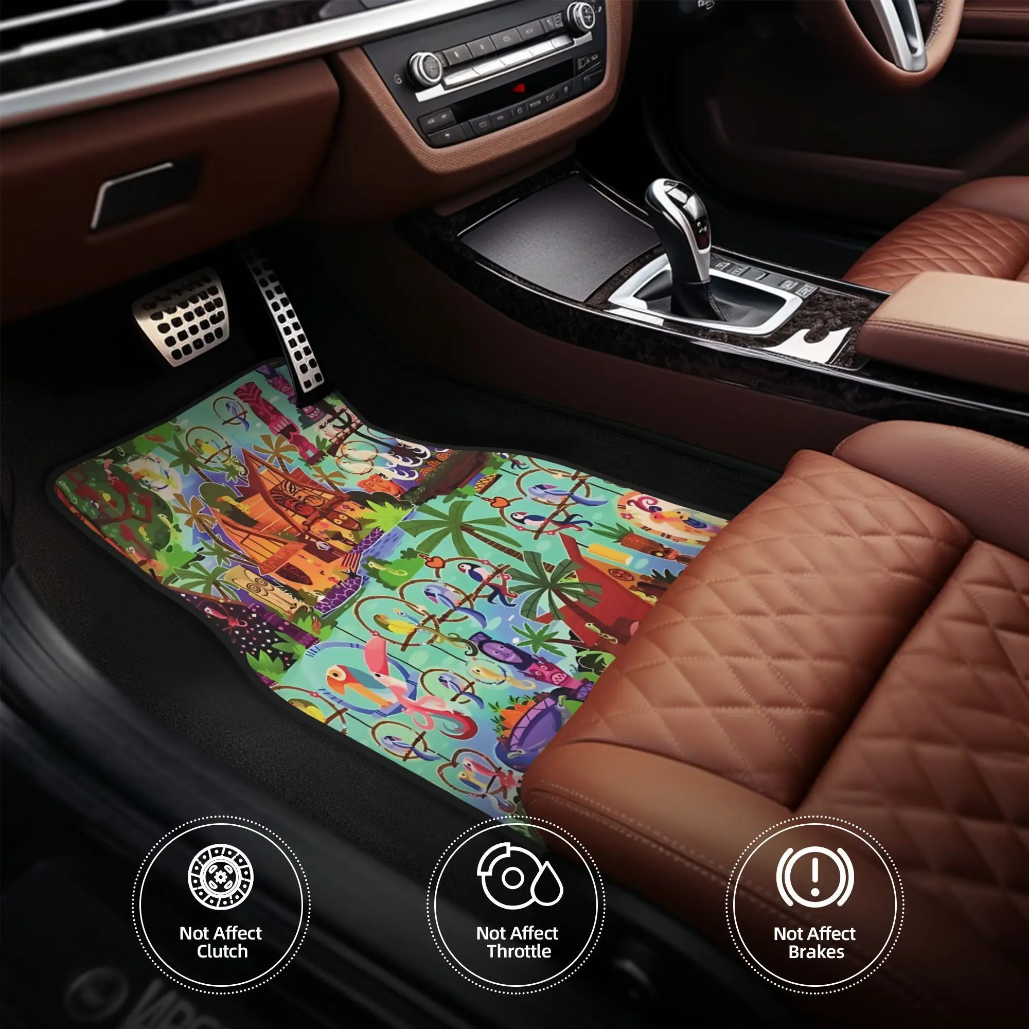 The ORIGINAL Enchanted Tiki Room Collage Popular Stylish Four Piece Car Floor Mats For Front And Rear Seating Areas Bring A Cons
