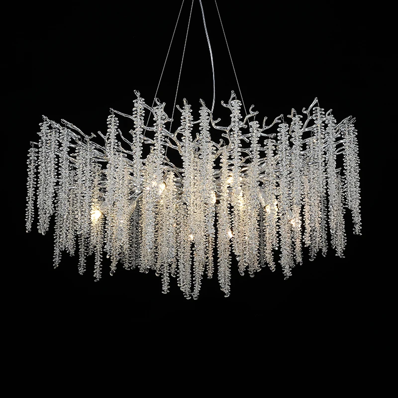 XUANZHAO Light Luxury Crystal Living Room Chandelier Villa Hall Restaurant Handmade Branch Art Lamp