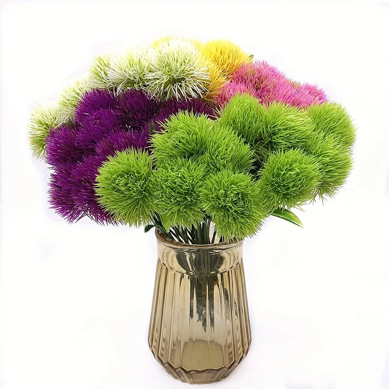 5/10Pcs Dandelion Artificial Flowers Fake Dandelions Bouquet Home Vase Room Garden Decoration Simulation Plants Wedding Decor