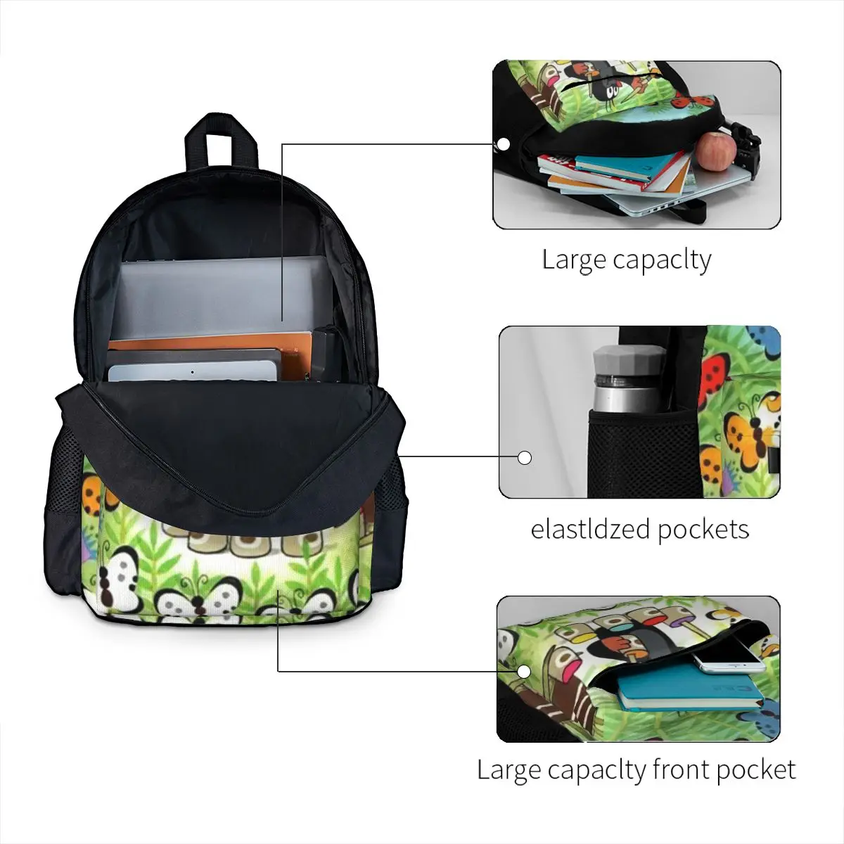 The Little Mole Krtek ransel Laptop wanita, tas sekolah anak modis Mochila ransel anti air remaja