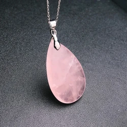 Natural Sodalite Rose Quartz Pendants Real Blue Gemstone Drop Water Birthday Party Gift for Women Lady Party Jewelry Gift