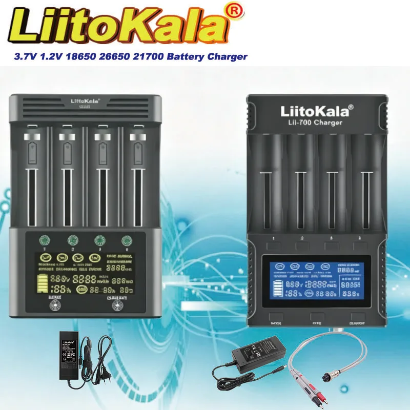 LiitoKala-cargador de batería Lii-600 Lii-700 LCD para 3,7 V 1,2 V 26650 21700 26700 AA AAA capacidad de prueba