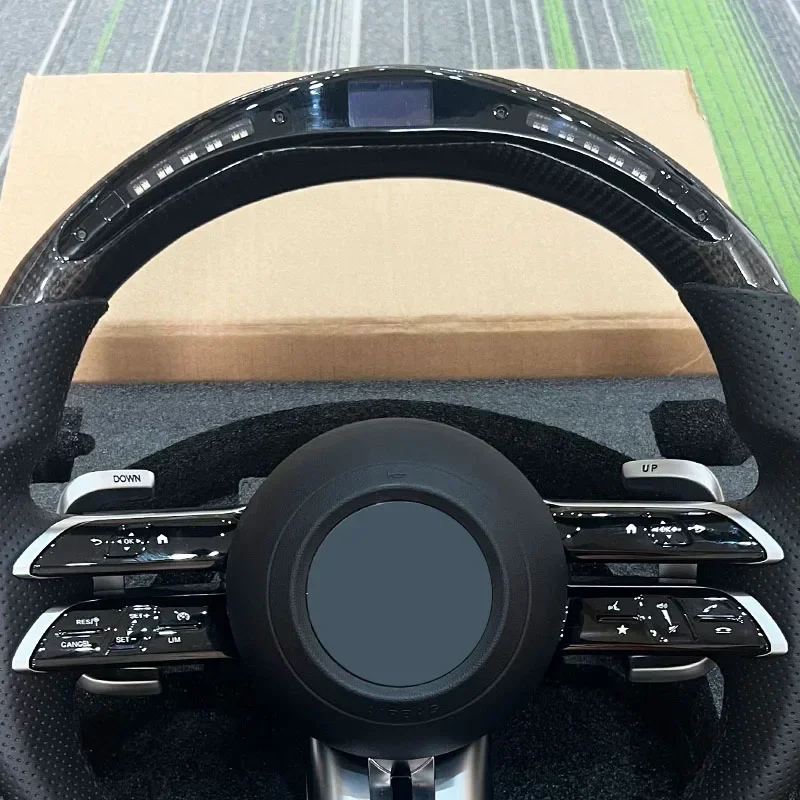 LED Steering Wheel for Mercedes   W205 W176 W213 W205 W253 C220 E C CLS CLA GLA GLE Class AMG 2014-2019 Carbon Fiber