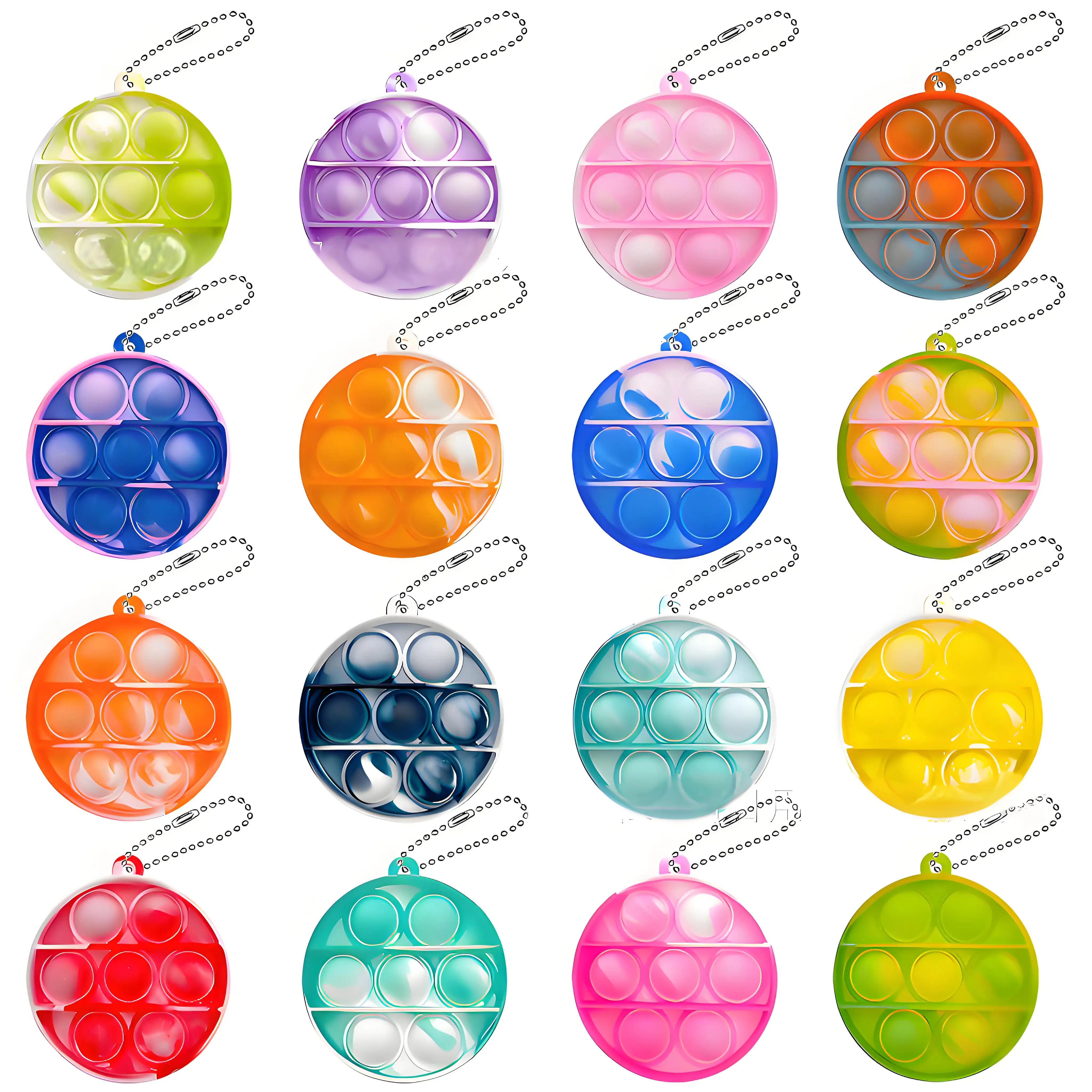 

Party Favours Round Pop Fidget 6pcs Party Bag Fillers Stress Relief Kids Toy for Classroom Prizes Christmas Event Party Supplies