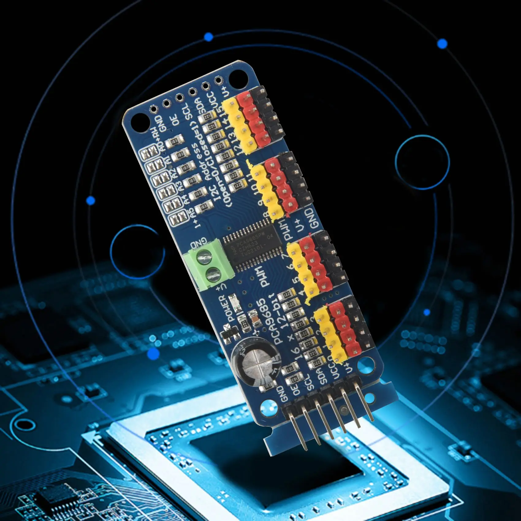 B44C 16 canales PWM/Servo controlador interfaz IIC-PCA9685 para Arduino o Raspberry Pi Shield módulo Servo Shield
