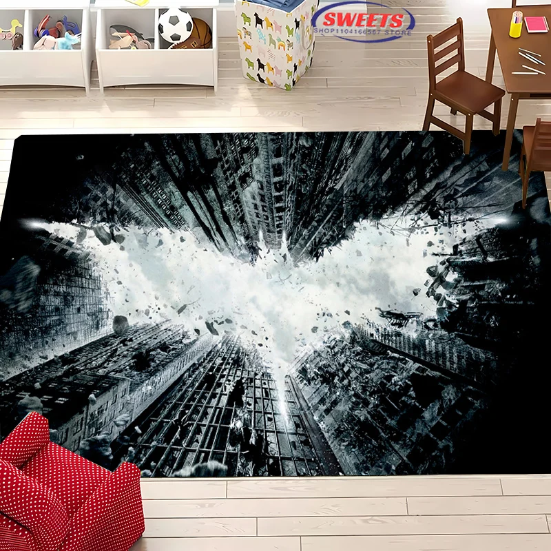 NO.2 DC Batman Theme Carpet New Release!Anti-slip Sound Insulation,Rug for Living Room Children Bedroom Office Areas,Durable Mat