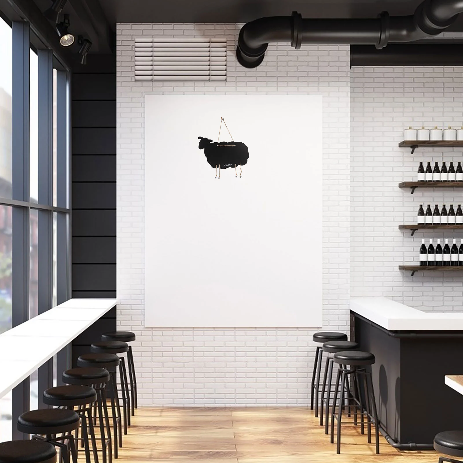 Hanging Message Board Wall Decoration Wooden Blank Blackboard Creative Goat Shape