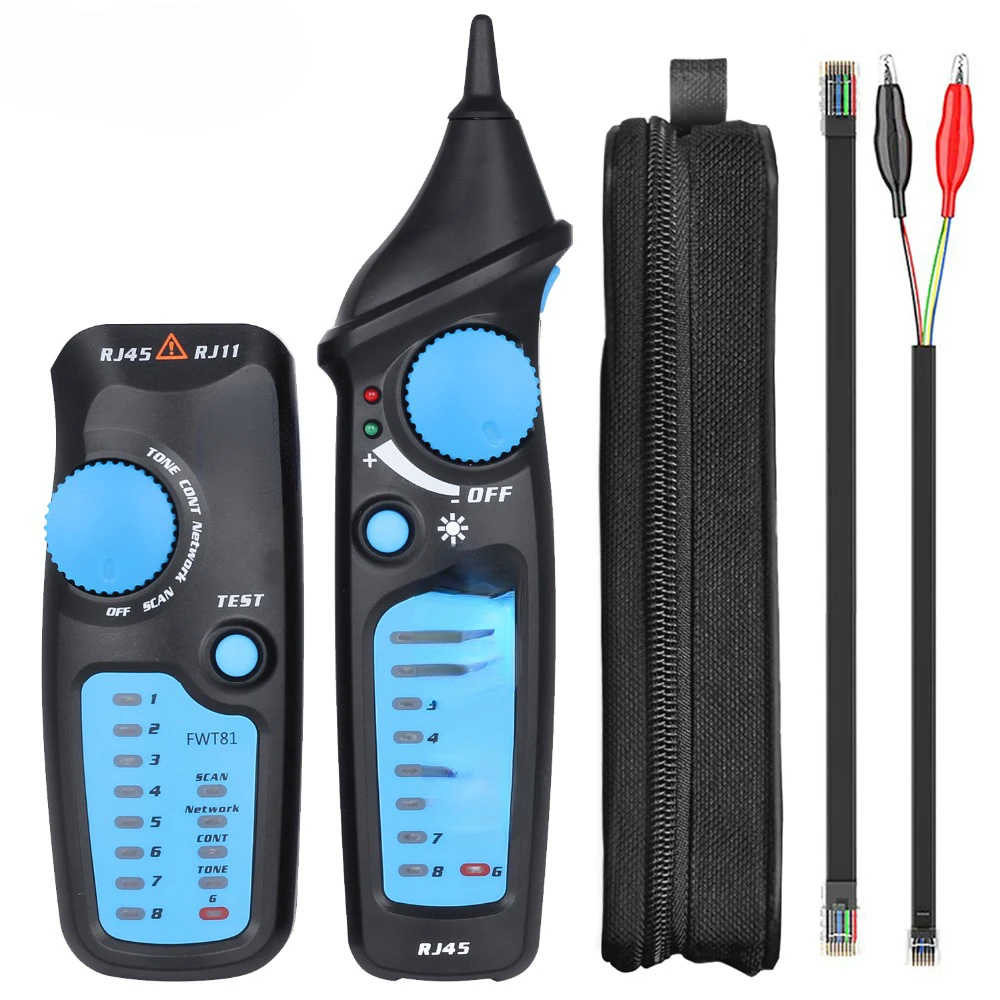 FWT81 Cabo Rastreador Fio Rede LAN TV Cabo testador RJ45 RJ11 Telefone Linha Elétrica Finder Tester