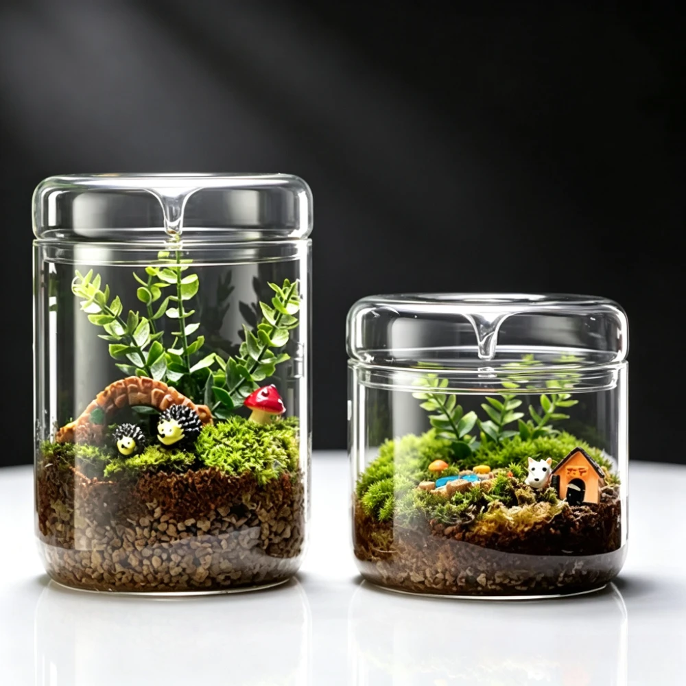 Home Office With View - Terrario Ecologico in Vetro da Tavolo