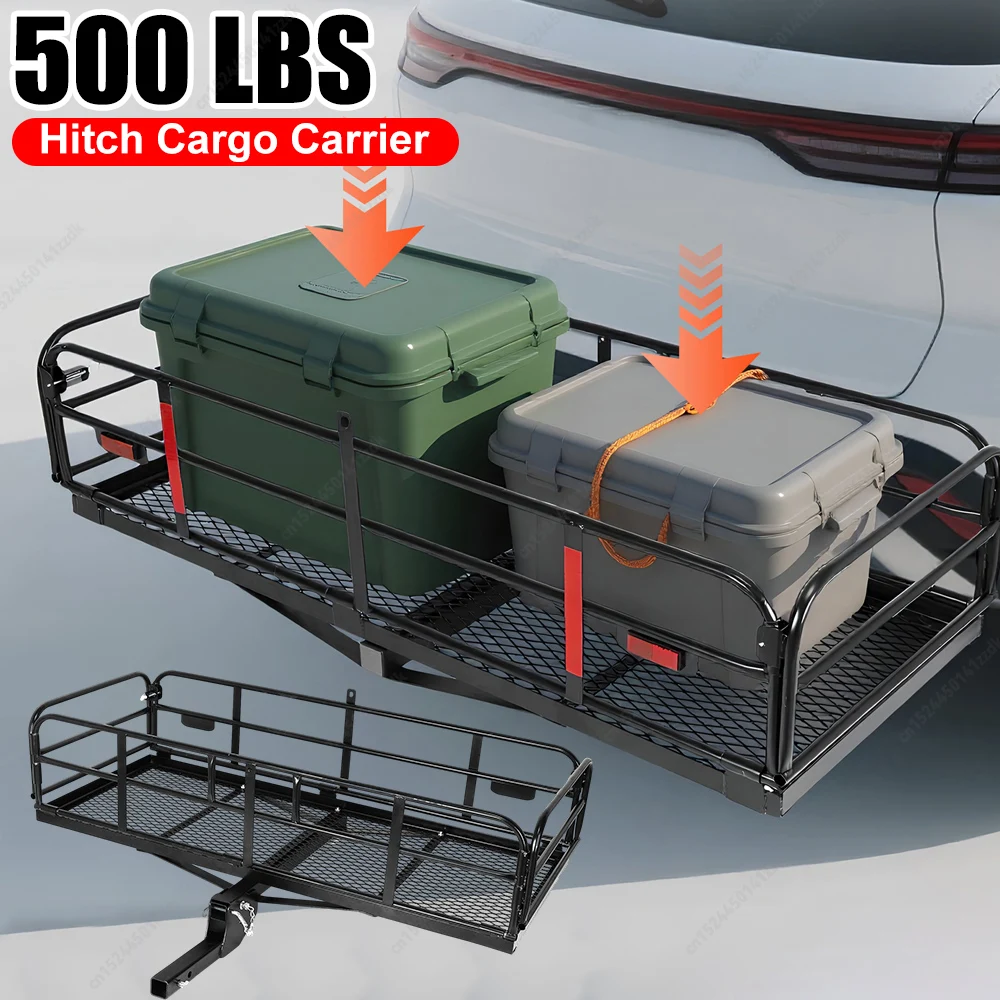 

Cargo Holder 500 LBS Capacity Fits 2inch Receiver 60x24x14in with Hitch Stabilizer for Standard Fat Tire and Electric Bike