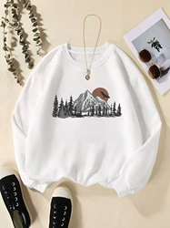 Women's Print Thermal Lined Crew Neck Loose Pullover Long Sleeve Plus Velvet Sweatshirt