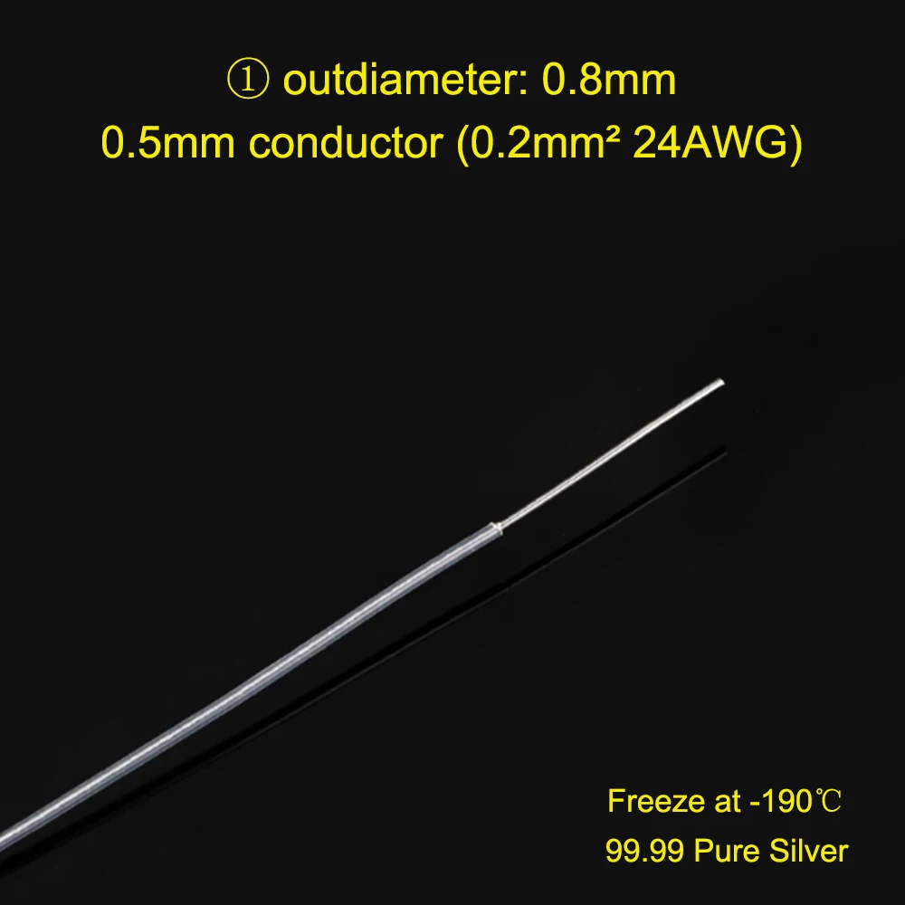 99.999 순은 -190 ℃   동결 상호 연결 특수 후크 업 와이어 전력 케이블 오디오 스피커 헤드폰 케이블 와이어
