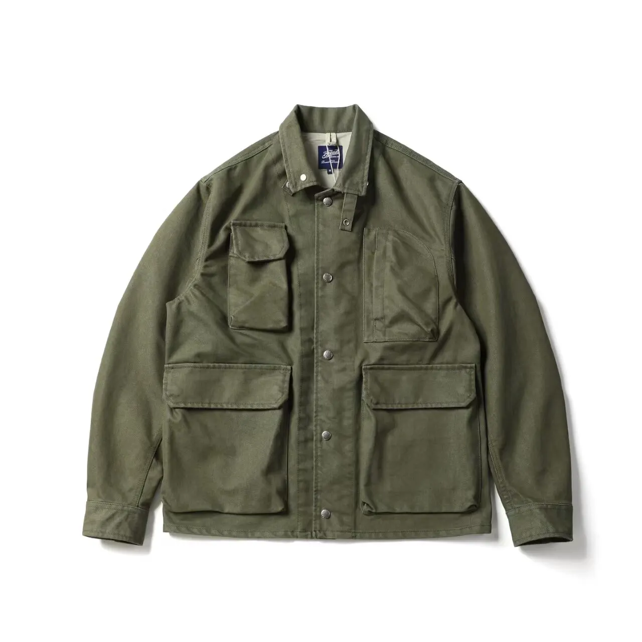 Japanese Retro Barn-Style Heavyweight Denim Workwear Loose-Fit Jacket 100% Cotton Autumn Military Multi-Pocket Jacket for Men