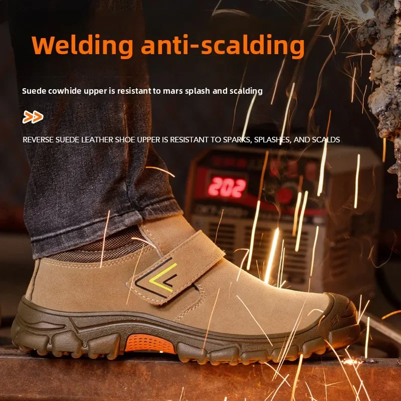 DurableLabor Insurance Shoes Electric Welding Anti-scalding And Anti-piercing Cowhide Steel Bag Head Solid Bottom Safety Shoes