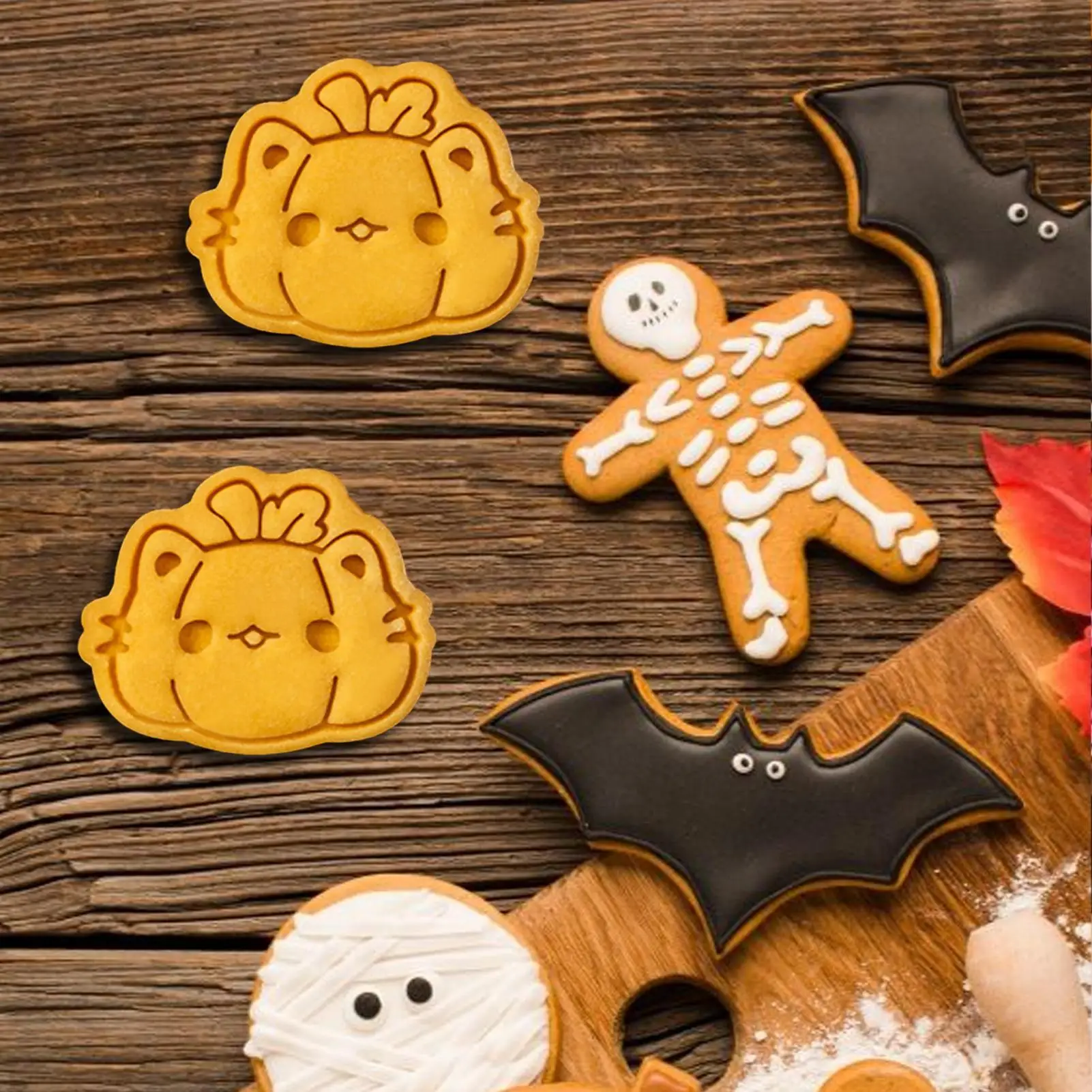Baking Cutter Halloween Cat Baking Cutting Mold Beginners Kitchen Embossing Animal Moulds for Event Bakery Dough Cheese
