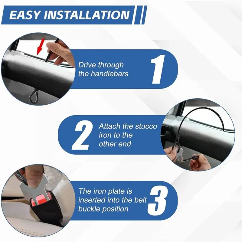 Motorhome Cab Security Door Straps-Pack Of 2 Locks Doors Via Seatbelt Anchor-Wear RV Device-A61E