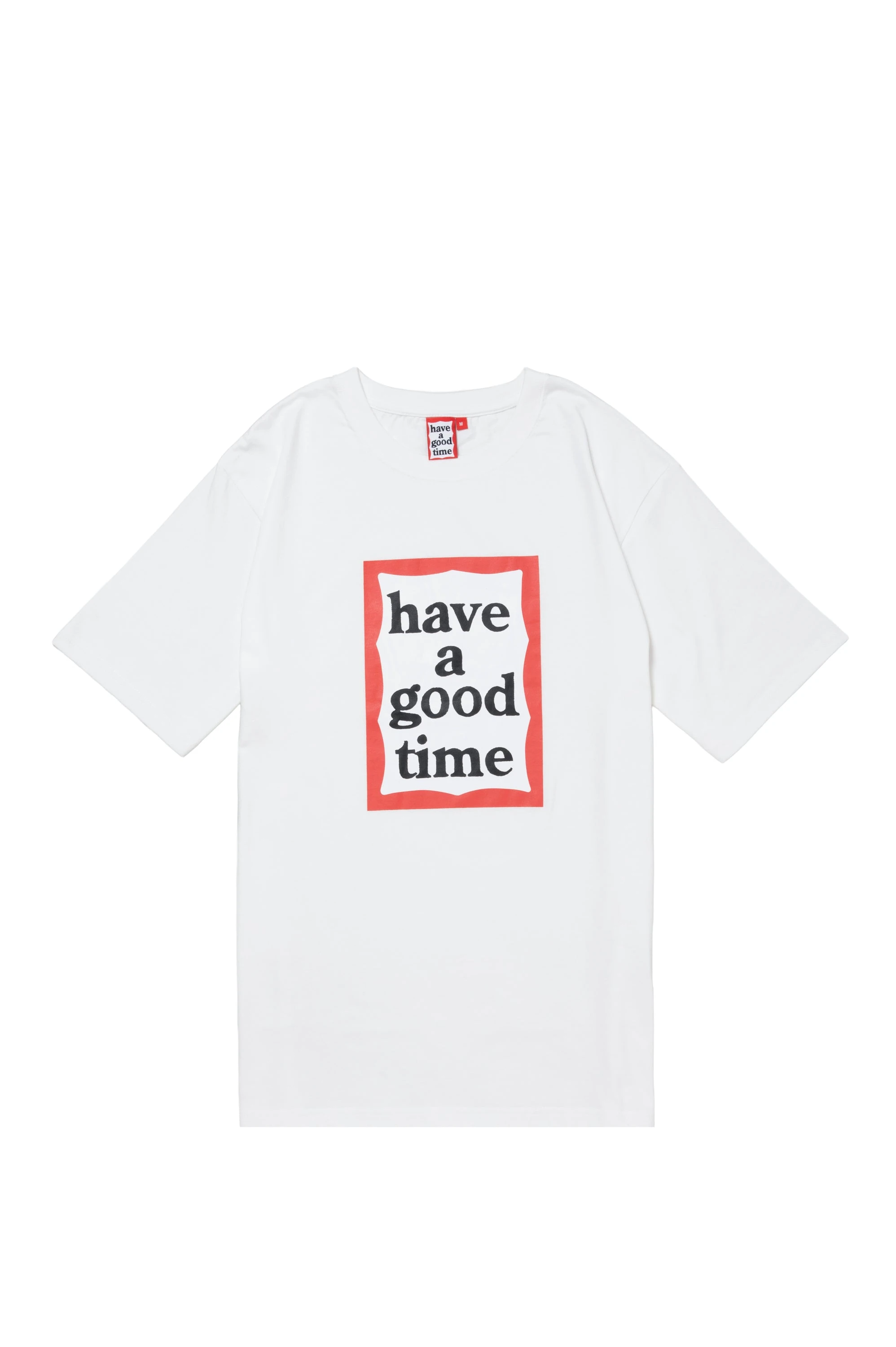 Japanese Streetwear Has A Good Time Red Frame Logo Printing T-shirt Unisex Cotton Short-sleeved Casual T-shirt Summer
