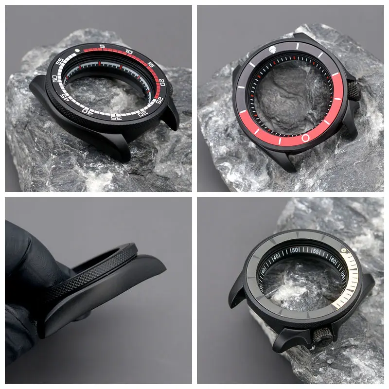 Black Sandblasted Matte SKX009 SKX007 Men's Watch Case Fit NH34 NH35 NH36 Movement Stainless Steel Sapphire Glass Gift DIY