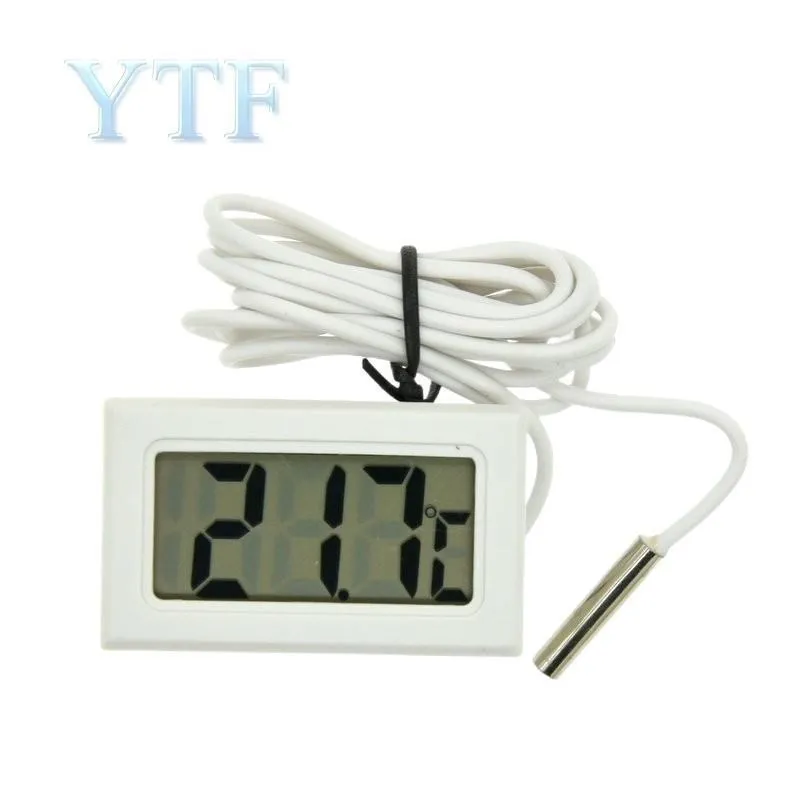 1PC Min LCD Display Digital Thermometer Car Refrigerator Aquarium Fish Tank Embedded Electronic Digital Thermometer